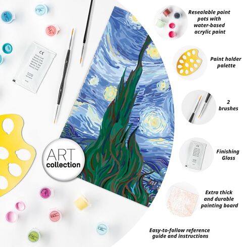 Ravensburger Van Gogh: مجموعة الطلاء بالأرقام الليلية المرصعة بالنجوم للبالغين - 23518 - فنون الرسم والحرف اليدوية للأعمار من 14 عامًا فما فوق in Saudi Arabia