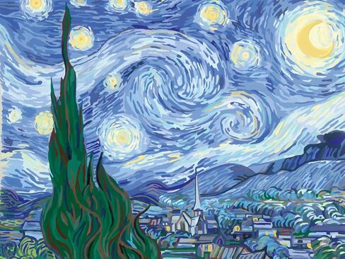 Ravensburger Van Gogh: مجموعة الطلاء بالأرقام الليلية المرصعة بالنجوم للبالغين - 23518 - فنون الرسم والحرف اليدوية للأعمار من 14 عامًا فما فوق in Saudi Arabia