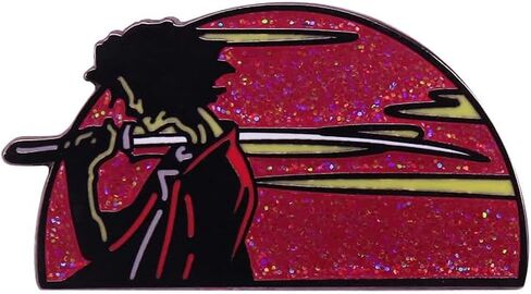 شارة Samurai Champloo Mugen Sunset Anime Manga مقاس 1.25 بوصة من المينا in Kuwait