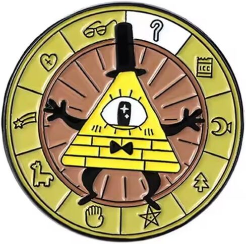 Bill Cipher Demon Teapot Gravity Cartoon 1.4" Enamel Pin Badge in Saudi Arabia