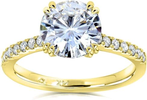 Kobelli Moissanite and Lab Grown Diamond Engagement Ring 1 3/4 CTW 14k Yellow Gold (GH/VS, DEF/VS) in Saudi Arabia