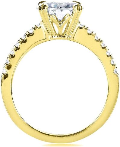 Kobelli Moissanite and Lab Grown Diamond Engagement Ring 1 3/4 CTW 14k Yellow Gold (GH/VS, DEF/VS) in Saudi Arabia