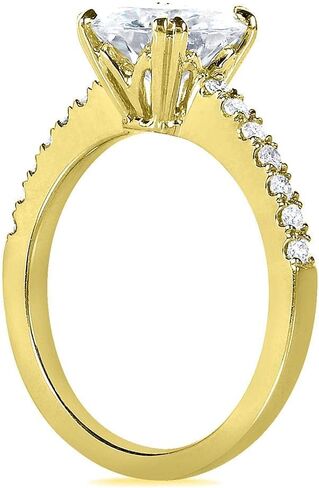 Kobelli Moissanite and Lab Grown Diamond Engagement Ring 1 3/4 CTW 14k Yellow Gold (GH/VS, DEF/VS) in Saudi Arabia