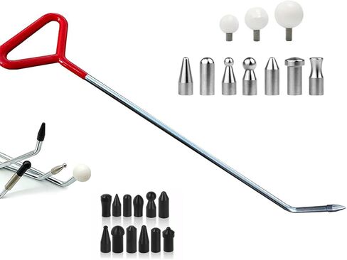 أدوات لوحة خط عاكس لإصلاح دنت بدون طلاء من LadyRosian مع حامل قابل للتعديل لإزالة انبعاجات جسم السيارة أداة اختبار الشريط الأصفر in Kuwait