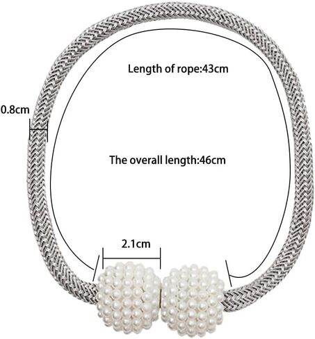 2 Pack Magnetic Curtain Tiebacks, Decorative Curtain Holdbacks for Window Décor (Grey) in Saudi Arabia