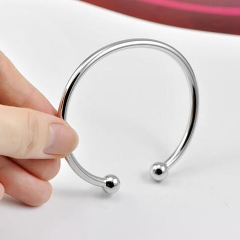 925 Silver Bangle Bracelets, Fashion Jewelry Simple Cuff Bangles for Women Mom Wife Valentine Mothers day Gift in Saudi Arabia