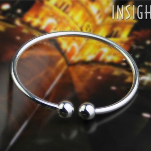 925 Silver Bangle Bracelets, Fashion Jewelry Simple Cuff Bangles for Women Mom Wife Valentine Mothers day Gift in Saudi Arabia