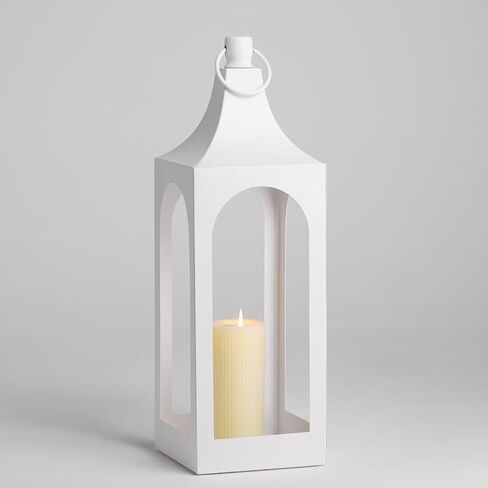 MOZEAL 25" Extra-Large Grace Spire Floor Lantern - Black Heavy Metal No Glass - Rust-Resistant, in/Out Use, for Fireplace/Patio/Entryway/Porch - Vers Event/Home - Vintage Holder for Pillar/LED Lights in Saudi Arabia