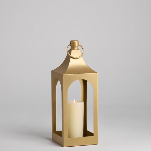 MOZEAL 25" Extra-Large Grace Spire Floor Lantern - Black Heavy Metal No Glass - Rust-Resistant, in/Out Use, for Fireplace/Patio/Entryway/Porch - Vers Event/Home - Vintage Holder for Pillar/LED Lights in Saudi Arabia