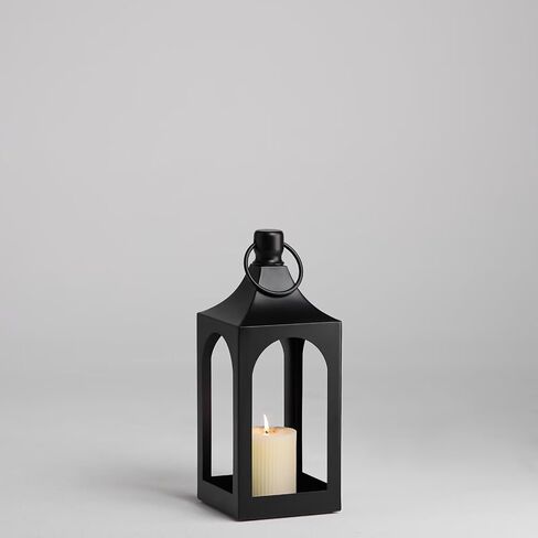 MOZEAL 25" Extra-Large Grace Spire Floor Lantern - Black Heavy Metal No Glass - Rust-Resistant, in/Out Use, for Fireplace/Patio/Entryway/Porch - Vers Event/Home - Vintage Holder for Pillar/LED Lights in Saudi Arabia