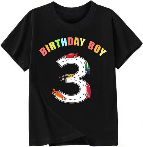 Acecreate Birthday Boy Shirt 2-5 Years Old Toddler Boys Car Party Outfit T-Shirt Racing Car Short Sleeve Tee Shirt in Saudi Arabia