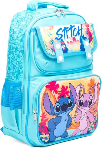 مجموعة حقيبة ظهر Disney Stitch and Angel - حزمة مع حقيبة مدرسية مقاس 15 بوصة بالإضافة إلى زجاجة مياه وملصقات والمزيد | حقيبة ظهر Lilo and Stitch للفتيات والأطفال in Saudi Arabia