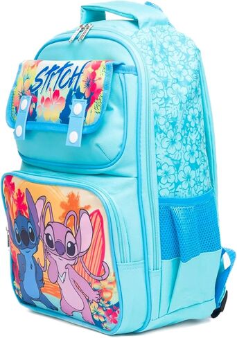 مجموعة حقيبة ظهر Disney Stitch and Angel - حزمة مع حقيبة مدرسية مقاس 15 بوصة بالإضافة إلى زجاجة مياه وملصقات والمزيد | حقيبة ظهر Lilo and Stitch للفتيات والأطفال in Saudi Arabia