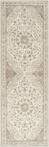 Moynesa 2x6 Beige Washable Runner Rug for Hallway, Boho Vintage Distressed Runner for Entryway Kitchen Bathroom Bedroom, Low Pile Soft Non-Slip Floor Mat for Laundry Nursery in Saudi Arabia