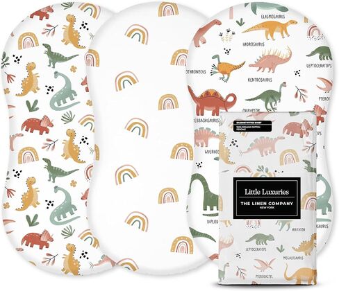 100 ٪ من صفائح السحلات القطن العضوية (3 عبوات) - مثالية لمراتب Halo Bassinest - GOTS معتمدة - ورقة ما قبل الرصاص لمراتب الساعة الرملية - نسج قرع تنفس مع كل غسل (30 "× 16") in Kuwait