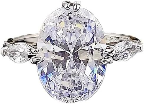 2CT Pear Oval Engagement Rings for Women Teardrop Sterling Silver Rings with 18K White Gold Plated Cubic Zirconia Wedding Big Main Stone Cocktail Engagement Wedding Mothers Day Gifts Rings Size 8 in Kuwait