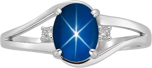 Sterling Silver Star Sapphire Ring, Oval Lab Created Gemstone, Promise Ring with Cz Diamonds, Blue And Pink Sapphire Ring in Saudi Arabia