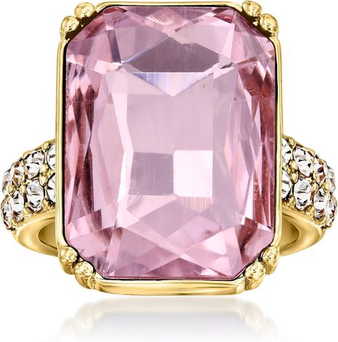 Ross-Simons 14kt Yellow Gold-Plated Ring With Simulated Pink Gemstone and .81 ct. t.w. Czs in Saudi Arabia