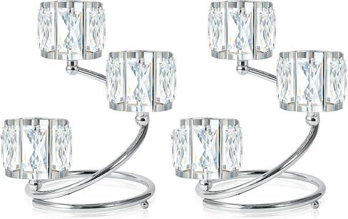 Metal 3 Arm Crystal Candle Holder - Tea Light Centerpiece Candle Holder, Votive Holder with Sparkling Crystal Bowl, Suitable for Wedding, Table Centerpiece, Home Decor (1, 3 arm-Gold) in Saudi Arabia
