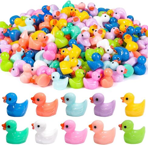 150pcs Valentines Mini Resin Ducks, Valentine's Day Small Little Resin Ducks Bulk to Hide Tiny Miniature Ducks Figures for Dollhouse Micro Garden Landscape Decoration Craft Party Favors Toys in Kuwait