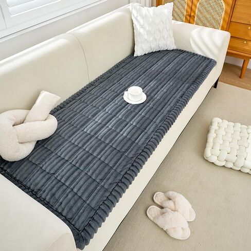 Sofa Covers Washable and Couch Covers for Dogs - Non Slip, Cover Couch Covers for 3 Cushion Couch Sofa Pet Friendly (Dark Grey, 27.6" x 70.9") in Saudi Arabia