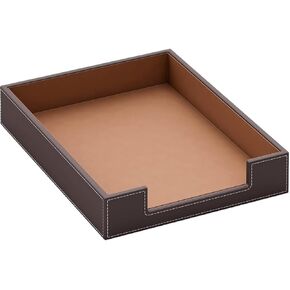 صينية رسائل جلدية ، منظم مكتب الأنيقة المتأخرة للمستلزمات المكتبية والبريد والورق والملف والمجلة ومؤسسة المكاتب المثالية لسطح المكتب (أسود) in Kuwait