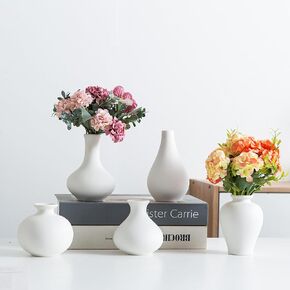 Ceramic Bud Vases, White Mini Vase Set of 11, Small Pottery Vases for Flowers Mini Ceramic Vases for Pampas Grass Vase Bulk for Wedding Table Centerpieces Decoration Boho Home Decor DIY Gift in Saudi Arabia