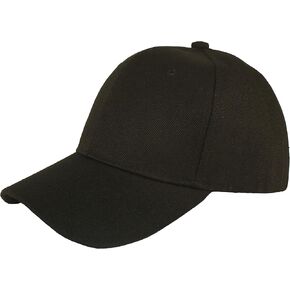 Plain Adjustable Velcro Baseball Cap (Black) in Saudi Arabia