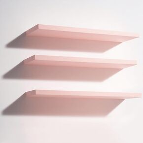 Youyole 3 Pack Pink Floating Shelves for Wall 16 Inch Solid Wood Wall Book Shelf for Bathroom Living Room Bedroom Hanging Display Decor, Princess Aesthetic Room Decor in Kuwait