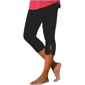 Womens Capris High Waisted Yoga Pants - Hollow Out Comfy Stretchy Seamless Leggings Workout Compression Capri Pants in Saudi Arabia