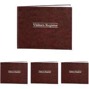Wilson Jones S490 Visitor Register Book, Red Hardcover, 112 Ruled Pages, 8 1/2 x 11 in Kuwait
