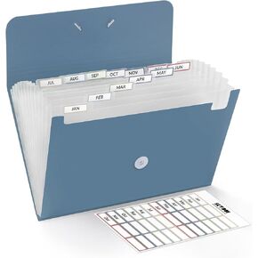 SKYDUE Expanding File Folder, Accordion File Organizer with 13 Pockets for A4/Letter Sized Paper, Accordion Folder with Labels - Document Receipt Organizer for Office, School, Home in Kuwait