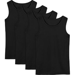 Poroka 4 Pack Toddler Tank Top Boys Cotton Tank Undershirt Kids Sleeveless Undershirts Soft Round Neck Tank Tops in Saudi Arabia