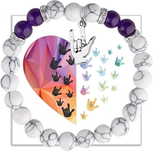 BLEOUK Sign Language Charms Bracelet ASL Jewelry I love You Hand Sign Gift Sign Language Worker Present For Deaf in Saudi Arabia