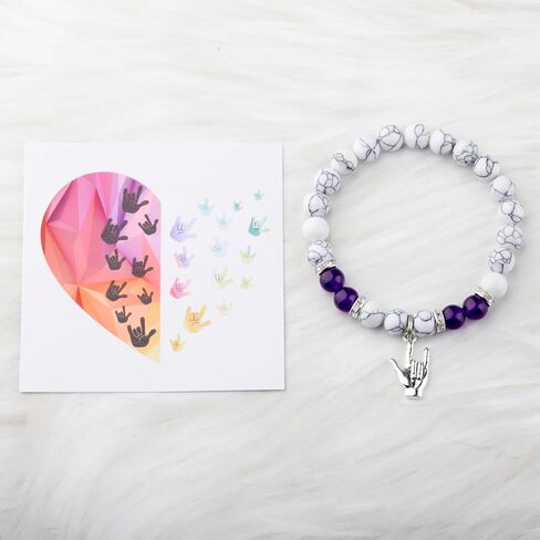 BLEOUK Sign Language Charms Bracelet ASL Jewelry I love You Hand Sign Gift Sign Language Worker Present For Deaf in Saudi Arabia