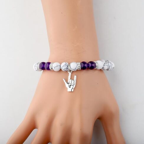 BLEOUK Sign Language Charms Bracelet ASL Jewelry I love You Hand Sign Gift Sign Language Worker Present For Deaf in Saudi Arabia