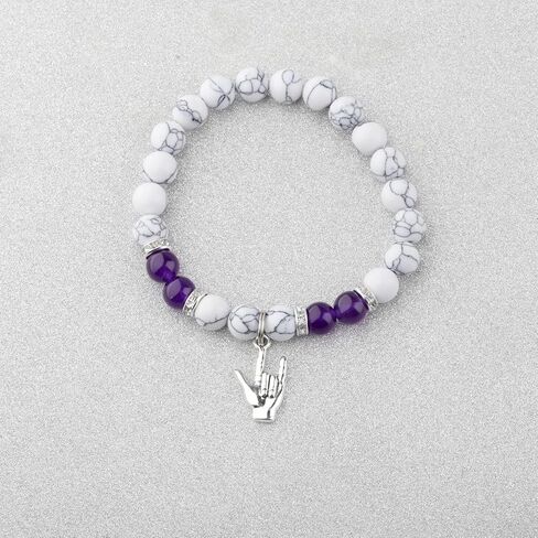 BLEOUK Sign Language Charms Bracelet ASL Jewelry I love You Hand Sign Gift Sign Language Worker Present For Deaf in Saudi Arabia