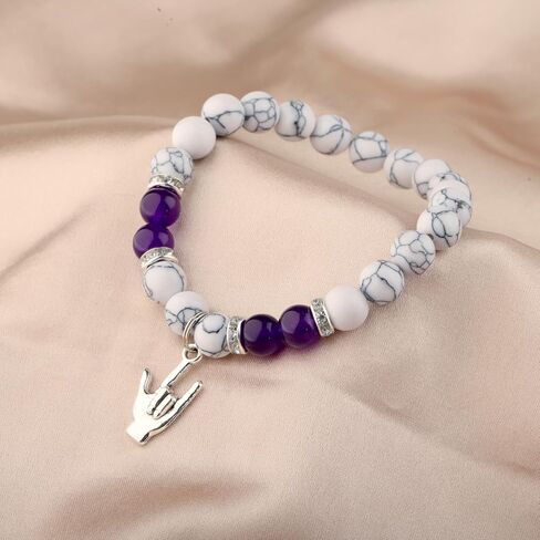 BLEOUK Sign Language Charms Bracelet ASL Jewelry I love You Hand Sign Gift Sign Language Worker Present For Deaf in Saudi Arabia