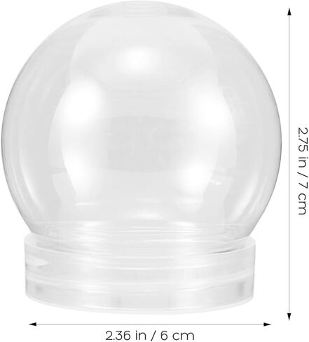 VOSAREA 10pcs Clear Plastic Snow Globes Fillable Snow Globe Ornaments with Screw Off Caps Round Empty Fillable Jar Winter Holiday Ornament for DIY Crafts Making Christmas Decoration in Saudi Arabia