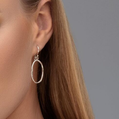 JEAN RACHEL JEWELRY 925 Sterling Silver Dangle Earrings for Women - Hoop Open Circle Vintage Design - Hypoallergenic, Lead & Nickel Free - Artisan Handcrafted Statement Earrings in Saudi Arabia
