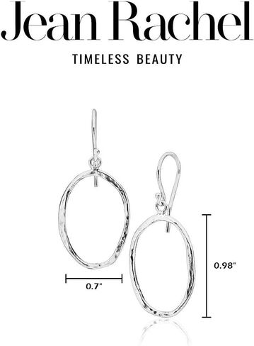 JEAN RACHEL JEWELRY 925 Sterling Silver Dangle Earrings for Women - Hoop Open Circle Vintage Design - Hypoallergenic, Lead & Nickel Free - Artisan Handcrafted Statement Earrings in Saudi Arabia