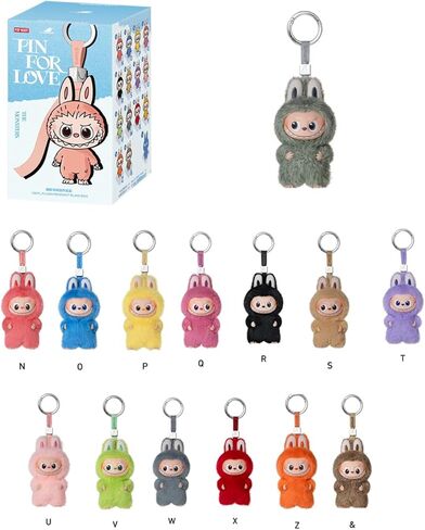 POP MART THE MONSTER PIN FOR LOVE Series قلادة قطيفة (N-Z) Popmart Mini Labubu Rabubu 4.0 Love Mini Love Keychain على الإنترنت لعبة قطيفة هدية للجسم الحب in Kuwait
