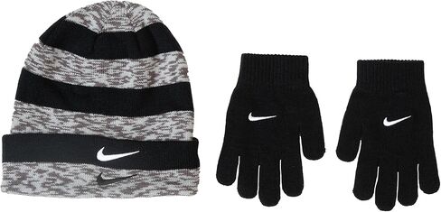 Nike Dual Swoosh Beanie & Gloves 2-Piece Set – Black – One Size Fits All (8 – 20) in Saudi Arabia