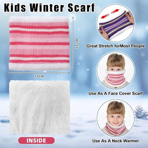 18 Pcs Kids Hat Scarf Gloves Winter Set Fleece Lined Pom Pom Beanie Neck Warmer Knit Gloves Gifts for Boys Girls in Saudi Arabia