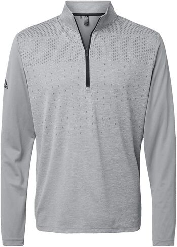 Adidas Heather Block Print Quarter-Zip Pullover With Custom Embroidery in Saudi Arabia