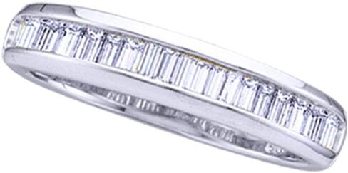 .925 Sterling Silver Womens Baguette Diamond Wedding Band 1/4 Cttw (I2-I3 clarity; J-K color) in Saudi Arabia