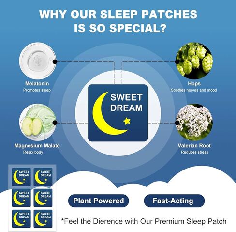 Sleep Patches for Adults Extra Strength, Natural Deep Sleep Patche with Melatonin & Valerian, Long-Lasting Night Comfort, Relax & Wake Up Refreshed, Easy to Use for Men & Women, 2 Box 120 Patches AA in Saudi Arabia