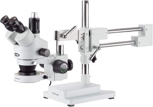 AMSCOPE SM-4T-80S-M المجهر التثريري التثريري التثريبي الرقمي ، و WH10X العدسة ، وتكبير 7x-45x ، وهدف تكبير 0.7x-4.5x ، وضوء حلقة LED 80-bulb ، وموزقة مزدوجة الذراع ، و 90 فولت-265V in Kuwait