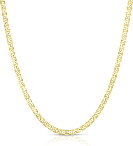 Floreo 10k Yellow Gold Hollow Anchor Mariner Link Chain Necklace in Saudi Arabia