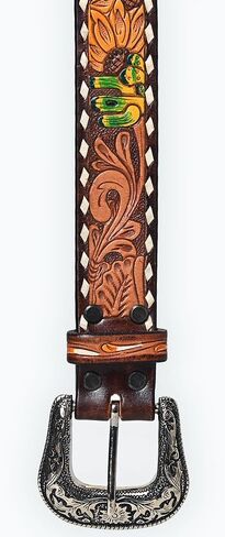 American Darling Beautifully Hand Tooled Brown Genuine American Leather Belt Men and Women Western Belt with Removable Buckle in Saudi Arabia